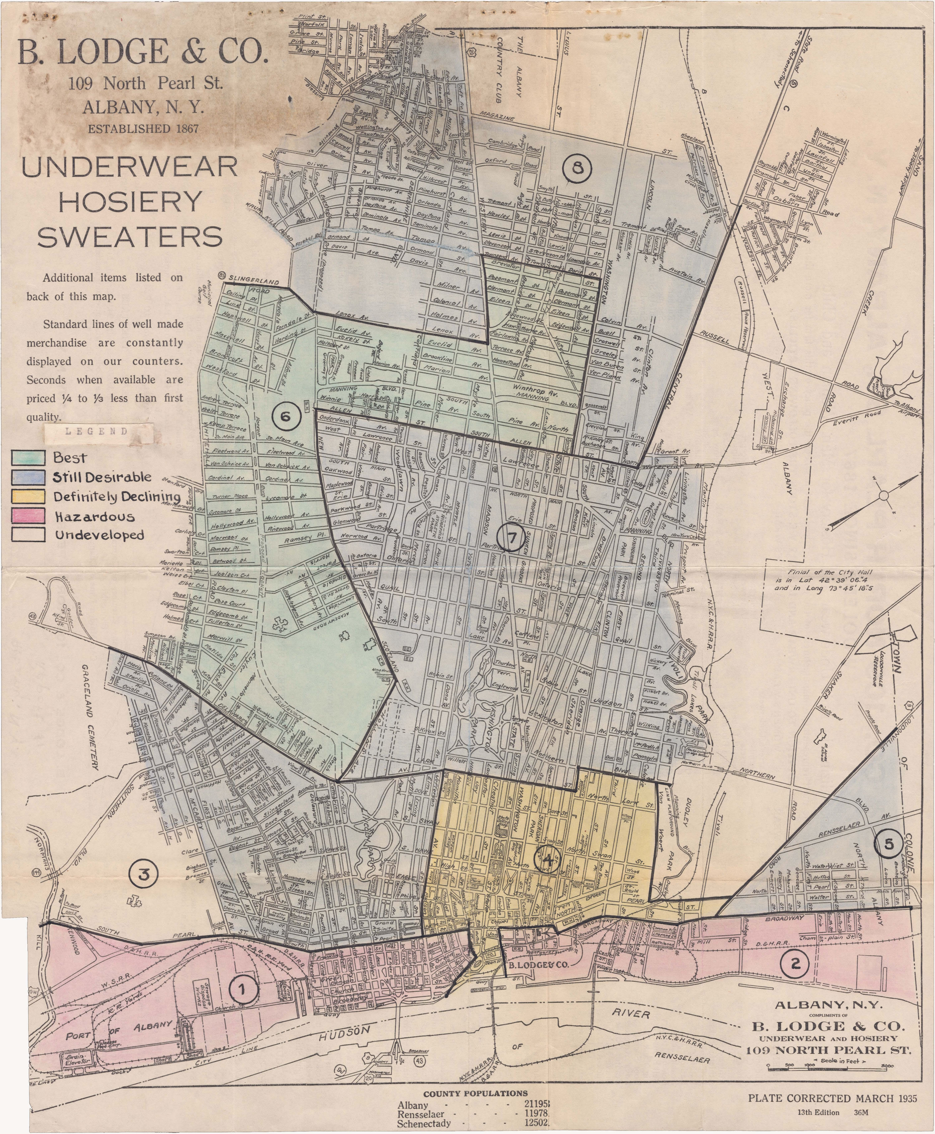 98 Acres Albany Redlining HOLC 1936 Map 